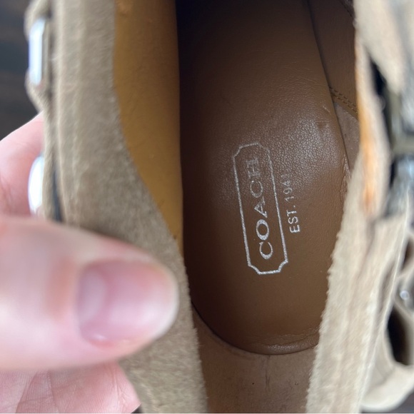 Coach Boots Womens Ankle Booties Size 9.5 Taupe Suede High Heels - Picture 11 of 16